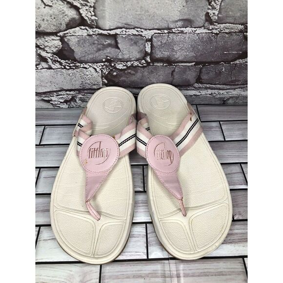 Fitflop 3200 Walkstar Pink Synthetic Thong Wedge Sandals Women’s Sz 9M US/41EU - Picture 4 of 16